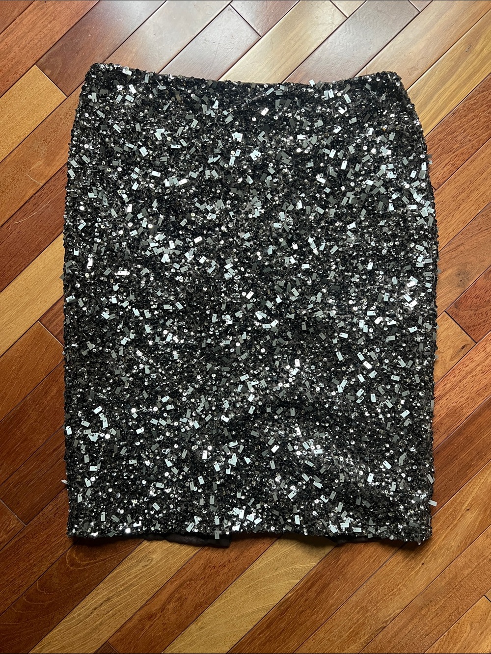 Lafayette 148 New York Java Sequin Pencil Skirt with Mirror Accents
